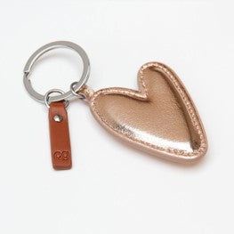 Keyring - heart - rose gold