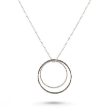 Load image into Gallery viewer, Silver double twist hoop necklace
