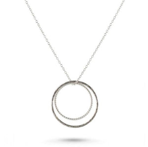 Silver double twist hoop necklace