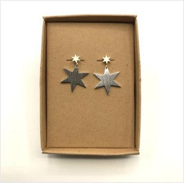 Celestial silver star earrings