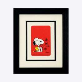 Snoopy with flowers framed print