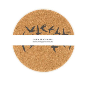 Cork placemats - swallow grey - set of 4