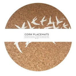 Cork placemats - swallow white - set of 4
