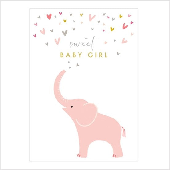 Baby girl elephant card