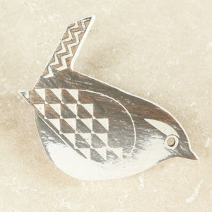 Wren brooch (taupe)