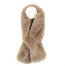 Load image into Gallery viewer, Faux fur loop through scarf - taupe
