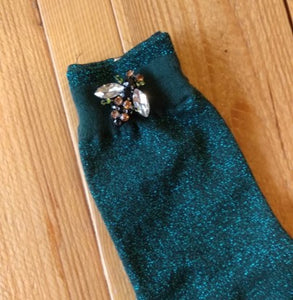 Tokyo socks with bee pin