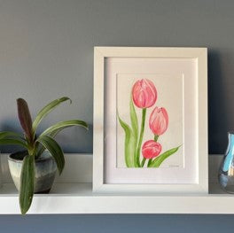 ORIGINAL WATERCOLOR Trio 2024 of Tulips