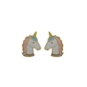 Unicorn enamel earrings