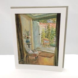 This pretty, all-occasion card is named 'View into the Garden, 1926' by artist Vanessa Bell.