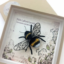 Load image into Gallery viewer, Handmade white tailed bumblebee brooch
