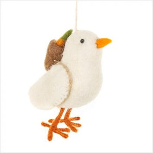 Chirpy chicks - Baxter (white) hanging felt dec