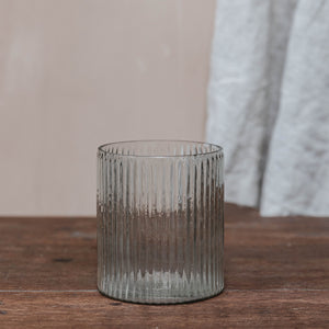 Wide ribbed vase