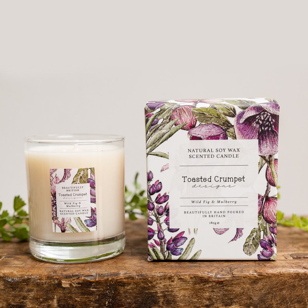 Wild fig & mulberry glass candle