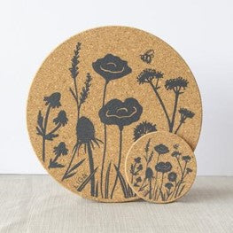 Cork placemats - wildflower - set of 4