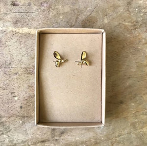 Nouveau winged insect earrings