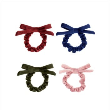 Winter velvet bow scrunchies
