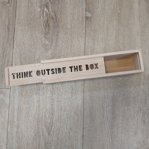 Wooden pencil box - think outside the box
