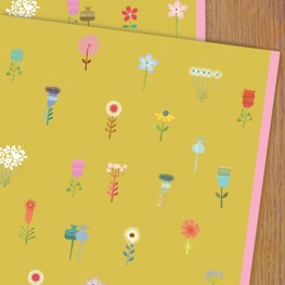 Yellow flowers wrapping paper