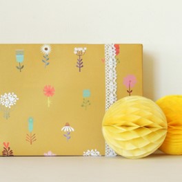 Yellow flowers wrapping paper