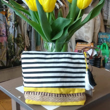 Load image into Gallery viewer, Stripe purse/make-up bag
