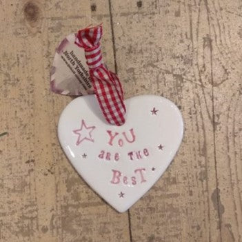 You are the best handmade ceramic hanging heart