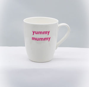 Yummy Mummy white bone china mug