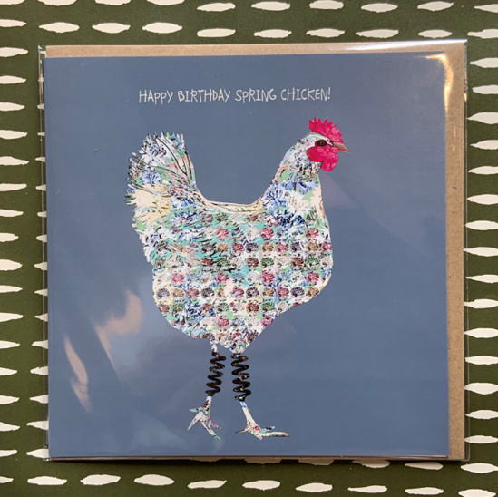 Happy birthday spring chicken card