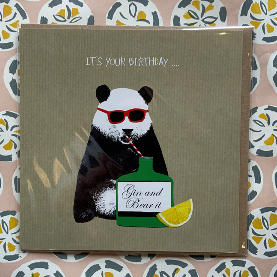 Birthday gin & bear it card
