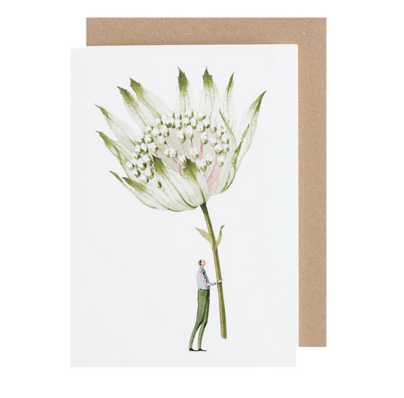 Green astrantia card