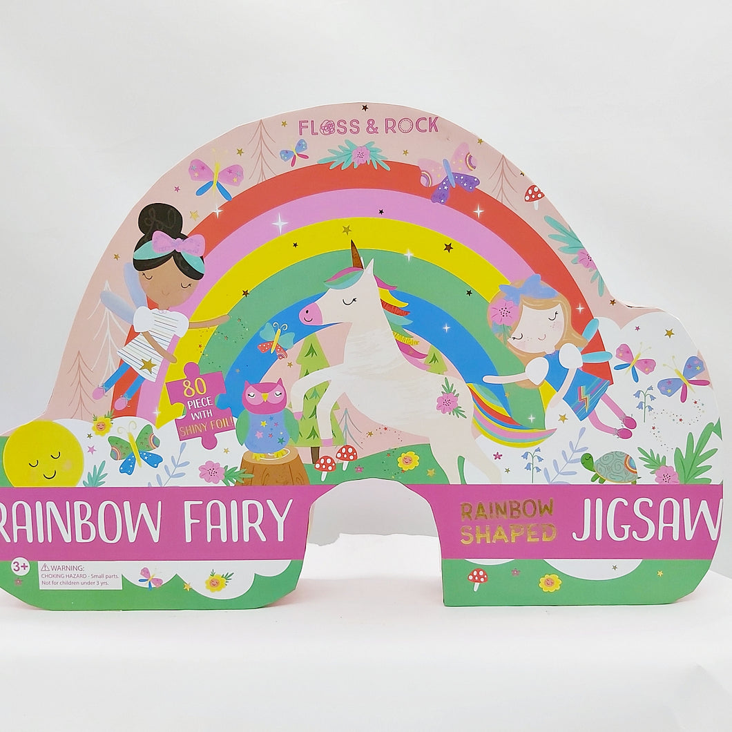 Rainbow fairy 80pc jigsaw - rainbow shaped box