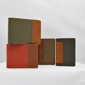 Leather wallet - orange brick