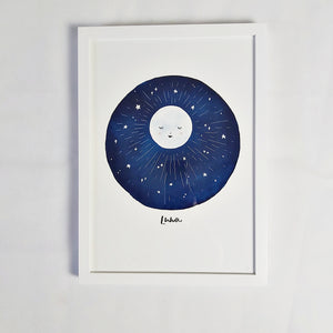 Luna moon print (white frame)