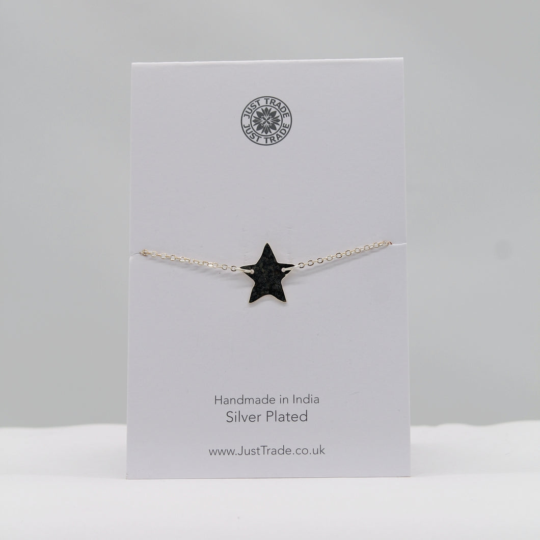 Silver plated star bracelet
