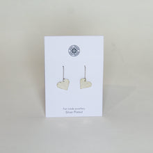 Load image into Gallery viewer, Silver plated heart earrings
