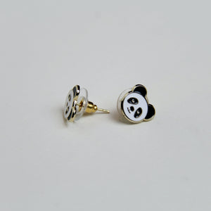 Panda enamel earrings