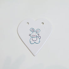 Load image into Gallery viewer, Bunny handmade ceramic heart
