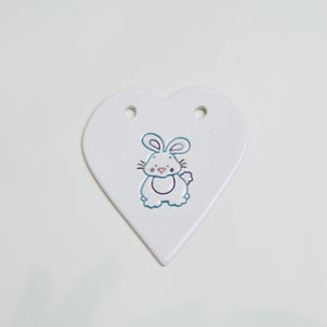 Bunny handmade ceramic heart