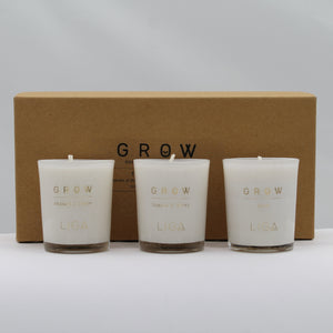 Grow candle trio