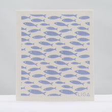 Load image into Gallery viewer, Pack of 2 dishcloths - fish and sea urchin
