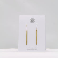 Load image into Gallery viewer, Ruthi bar earrings - brass

