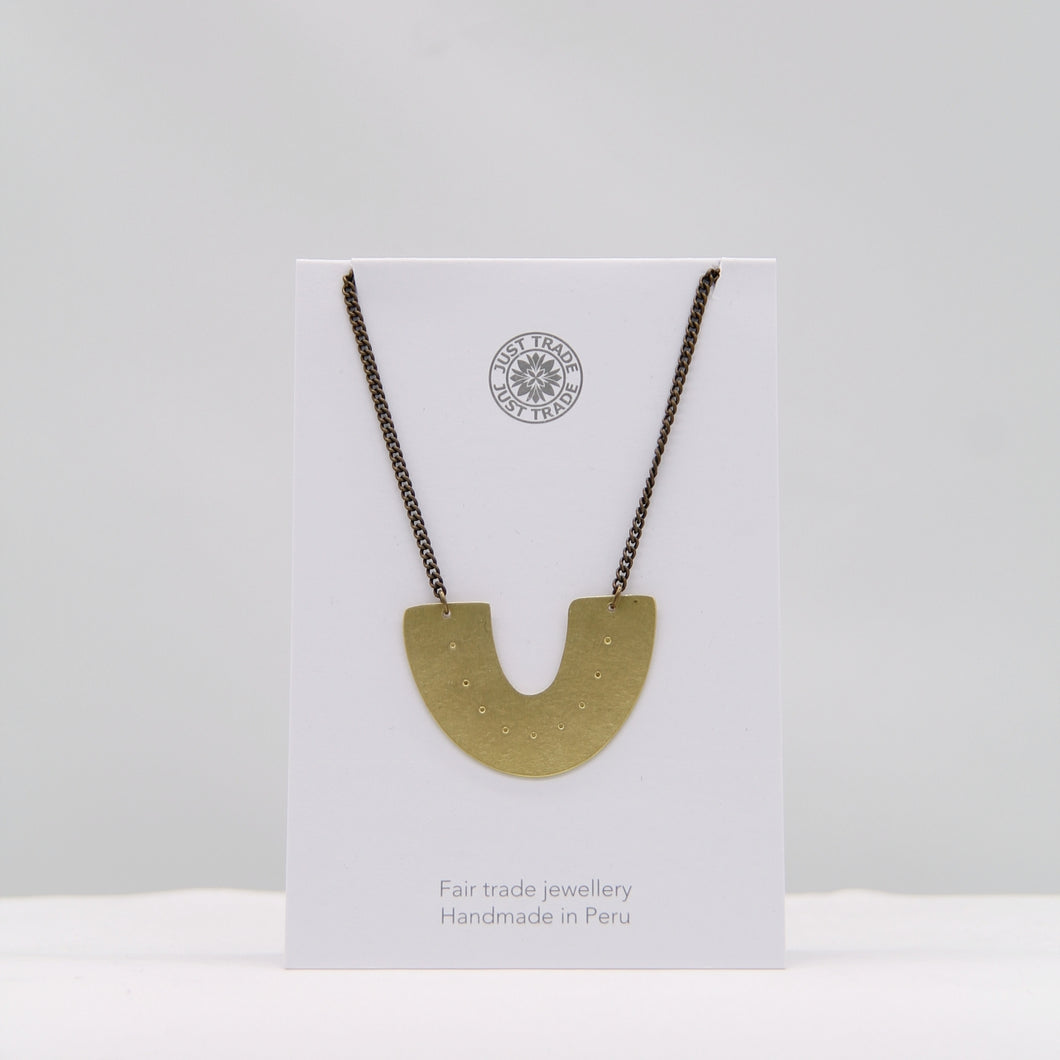 Arch single necklace - brass