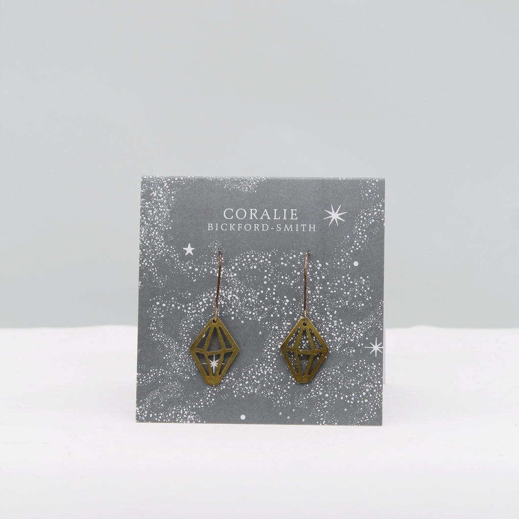 Brass crystal earrings