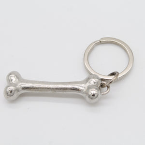 Dogs bone pewter key ring