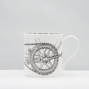 Line drawing bicycle mug