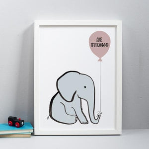 Elephant balloon 'Be strong' print only