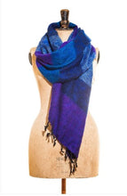 Load image into Gallery viewer, Big Blue scarf - purple/blue
