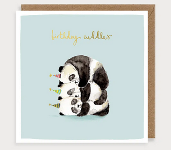 Panda birthday cuddles card