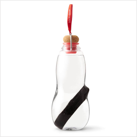 Water bottle - red with charcoal