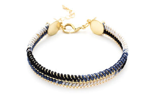 Handmade Hulusai black & gold woven bracelet